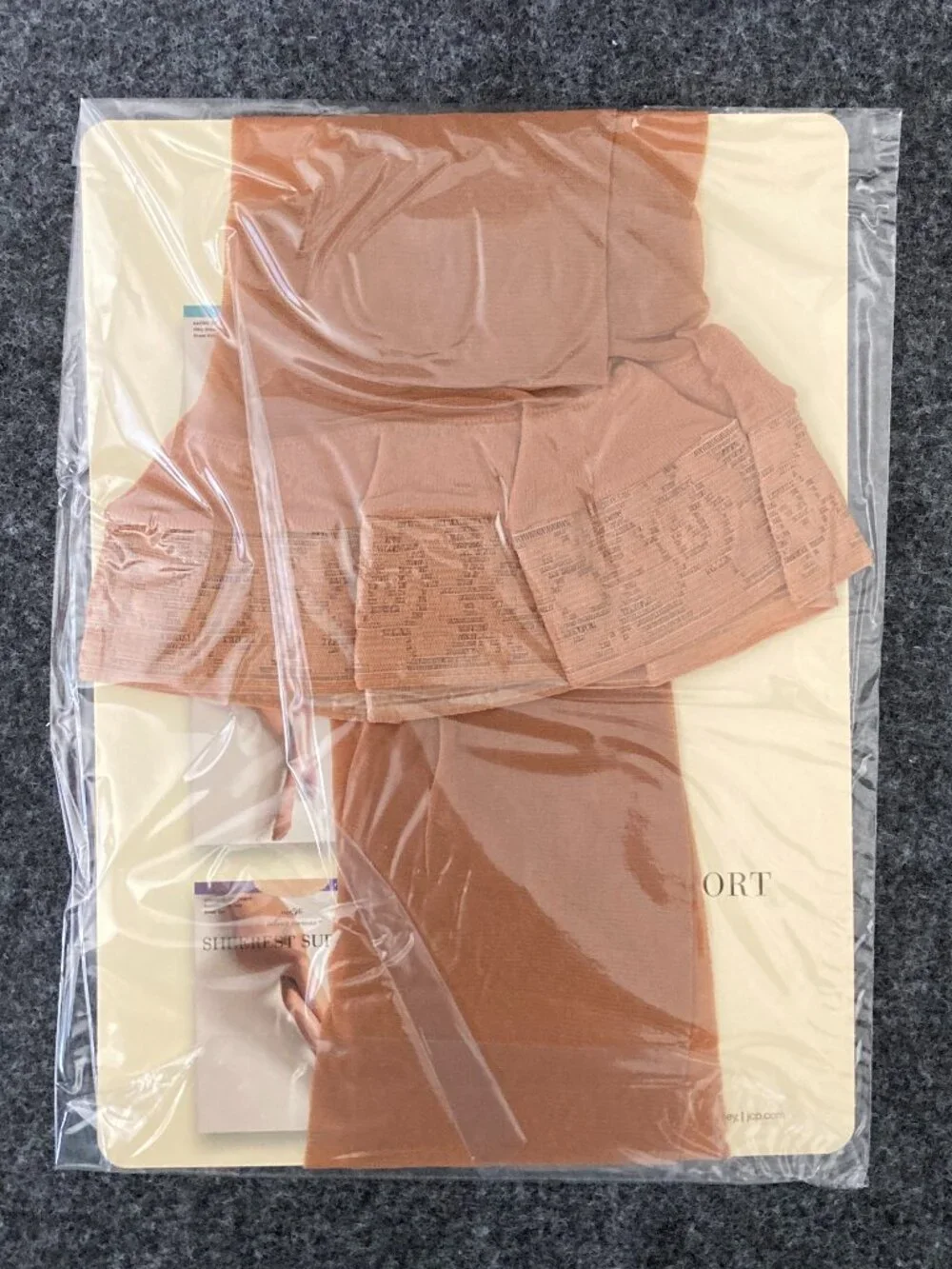 VTG JCPenney Sheer Caress Silky Sheer Thigh High Stockings Long Little Beige NWT